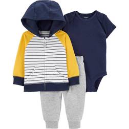 Carter's Baby Boy Striped Hooded Jacket Set 3-pack - Navy