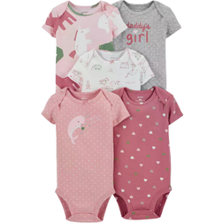 Carter's Daddy's Girl Short-Sleeve Bodysuits - Pink/Grey (1M756810)