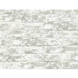 Lillian August Peel & Stick Soho Brick Calcutta Wallpaper gray