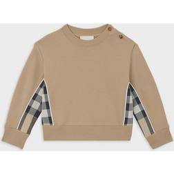 Burberry Check Panel Cotton Sweatshirt - Archive Beige (80514561)