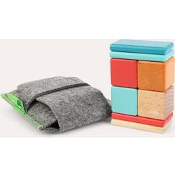 Tegu Magnetic Wooden Blocks, 8-Piece Pocket Pouch, Sunset Assorted