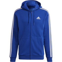 adidas Essentials Fleece 3 Stripes Full Zip Hoodie Men - Royal Blue/White