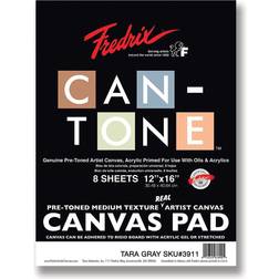 Fredrix Can-Tone Pre-Toned Canvas Pad Tara Gray, 12" x 16"
