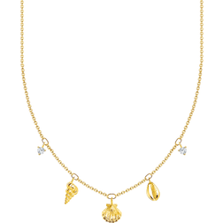 Thomas Sabo Charm Club Delicate Shells Necklace - Gold/Transparent