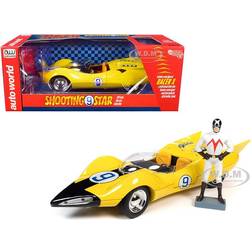 Shooting Star 9 Yellow and Racer X Figurine "Speed Racer" Anime Series 1/18 Diecast Model Car by Auto World