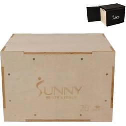 Sunny Health & Fitness Adjustable Wood Plyo Box with Cover