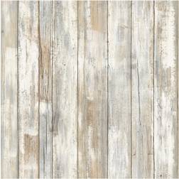 RoomMates RMK9050WP Distressed Wood Peel & Stick Wallpaper