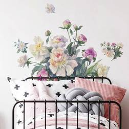 RoomMates Floral Bouquet Peel and Stick Giant Wall Decal White/Pink