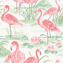 WallPops NuWallpaper Pink Flamingo Beach Peel & Stick Wallpaper