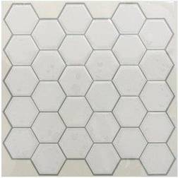 RoomMates TIL3458FLT White Hexagon Stick Tiles Pack of 4