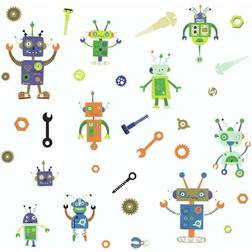 RoomMates Robots Wall Decals, Orange One Size