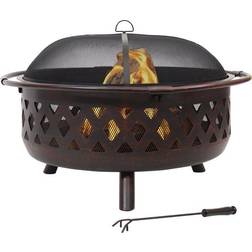 Sunnydaze Crossweave Wood-Burning Fire Pit with Spark Screen