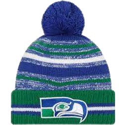 New Era Seattle Seahawks NFL Sideline Sport Historic Pom Cuffed Knit Hat 21/22 Youth