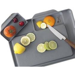 Side Removable Compartments with Grooves Chopping Board