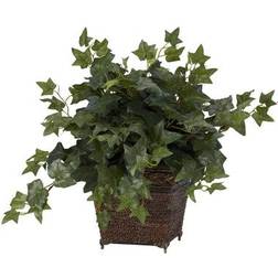 Nearly Natural Puff Ivy w/Coiled Rope Planter Silk Plant