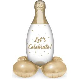 Folat Goldflaska Folieballong Let's Celebrate