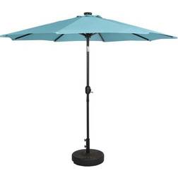 Westin Solar LED Patio Umbrella with Bronze Fillable Base Weight 264.2cm
