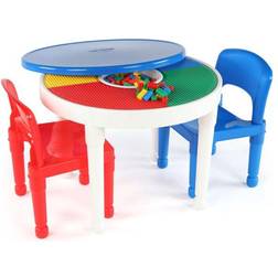 HumbleCrew 2 In 1 Building Block Compatible Activity Table &Chairs Set