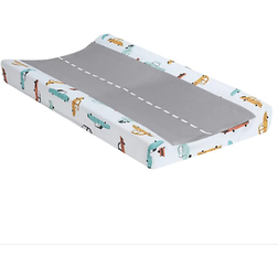 Lambs & Ivy Baby Car Tunes Soft Gray Changing Pad Cover Transportation