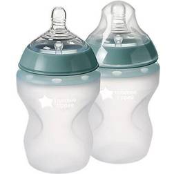 Tommee Tippee Soft Silicone Clear Baby Bottle 260ml 2-pack