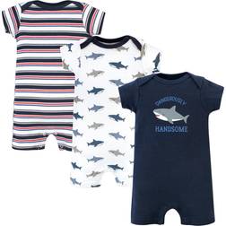 Hudson Baby Cotton Rompers 3-pack - Shark (10152778)
