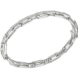 David Yurman Stax Link Bracelet - Silver/Diamonds