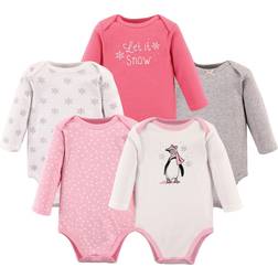 Hudson Baby Long-Sleeve Bodysuits 5-pack - Girl Penguin (10155254)