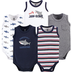 Hudson Sleeveless Bodysuits 5-pack - Shark (10153294)