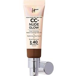 IT Cosmetics CC+ Nude Glow Lightweight Foundation + Glow Serum SPF40 Deep Honey