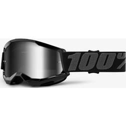 100% Strata Black Youth Motocross Goggles, black, Size One Size Black One Size