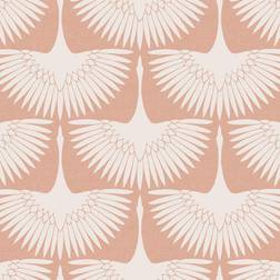 Tempaper Feather Flock Peel and Stick Wallpaper Pink