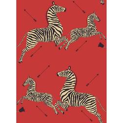 Nuwallpaper Scalamandre Masai Red Zebra Safari Self Adhesive Wallpaper