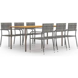 vidaXL 3072508 Patio Dining Set, 1 Table incl. 6 Chairs
