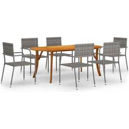 vidaXL 3072097 Patio Dining Set, 1 Table incl. 6 Chairs