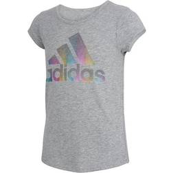 adidas Girl's Short Sleeve Scoop Neck Tee T-Shirt - Grey Heather (AA4758)