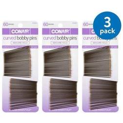 Conair Styling Essentials Bobby Pins Curved, Brown, 60 Count False