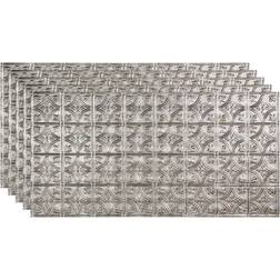 Fasade Traditional #1 2 ft. x 4 ft. Glue Up Vinyl Ceiling Tile in Crosshatch Silver (40 sq. ft