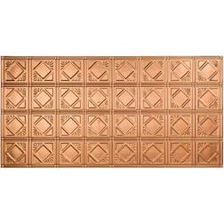 Fasade Traditional #4 2 ft. x 4 ft. Glue Up Vinyl Ceiling Tile in Polished Copper (40 sq. ft