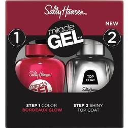 Sally Hansen Miracle Gel Nail Color + Shiny Top Coat Bordeaux Glow Gift Set 2-pack
