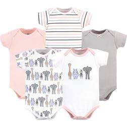 Hudson Baby Cotton Bodysuits 5-pack- Pink Safari (10157748)