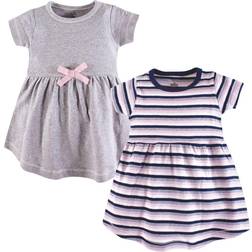 Touched By Nature Organic Cotton Short Sleeve Dresse 2-pack - Purple