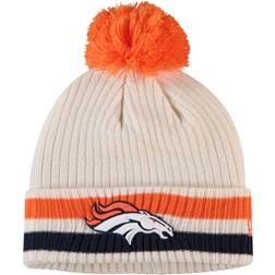 New Era Denver Broncos Retro Cuffed Beanie Hat with Pom