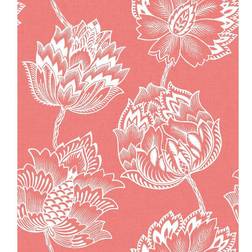 RoomMates Batik Jacobean Peel & Stick Wallpaper In Pink/white white 28 Sq Ft