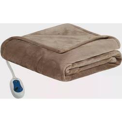 Beautyrest Heated Plush Blankets Brown (177.8x152.4)