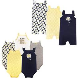 Hudson Infant Girl Cotton Bodysuits and Rompers 8-pack - Daisy
