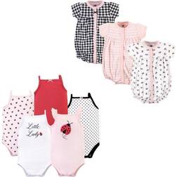 Hudson Infant Girl Cotton Bodysuits and Rompers 8-pack - Ladybug