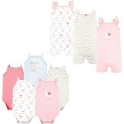 Hudson Infant Girl Cotton Bodysuits and Rompers 8-pack - Llama