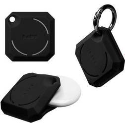 Laut Huex Gem Airtag Case Impact Resistant Secure Case with Carabiner and Velcro Black