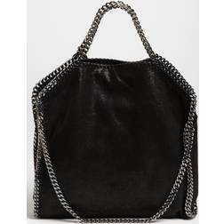 Stella McCartney 'Falabella Shaggy Deer' Faux Leather Foldover Tote in Black Black One Size