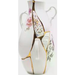 Seletti Kintsugi in White/Gold/Brown, Size Big Vase